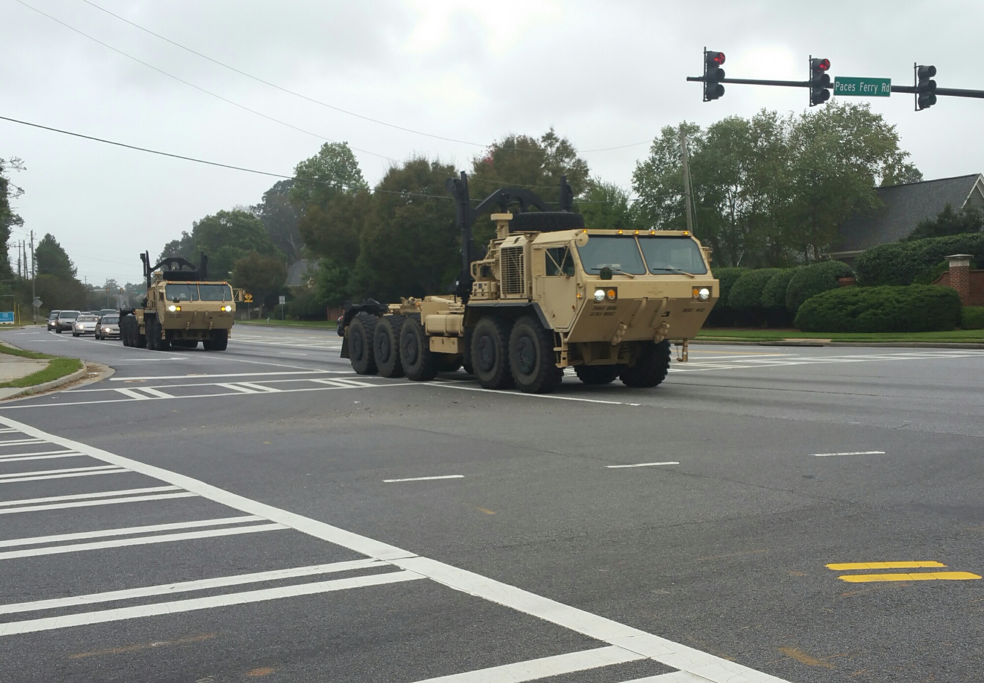 Military trucks on the move